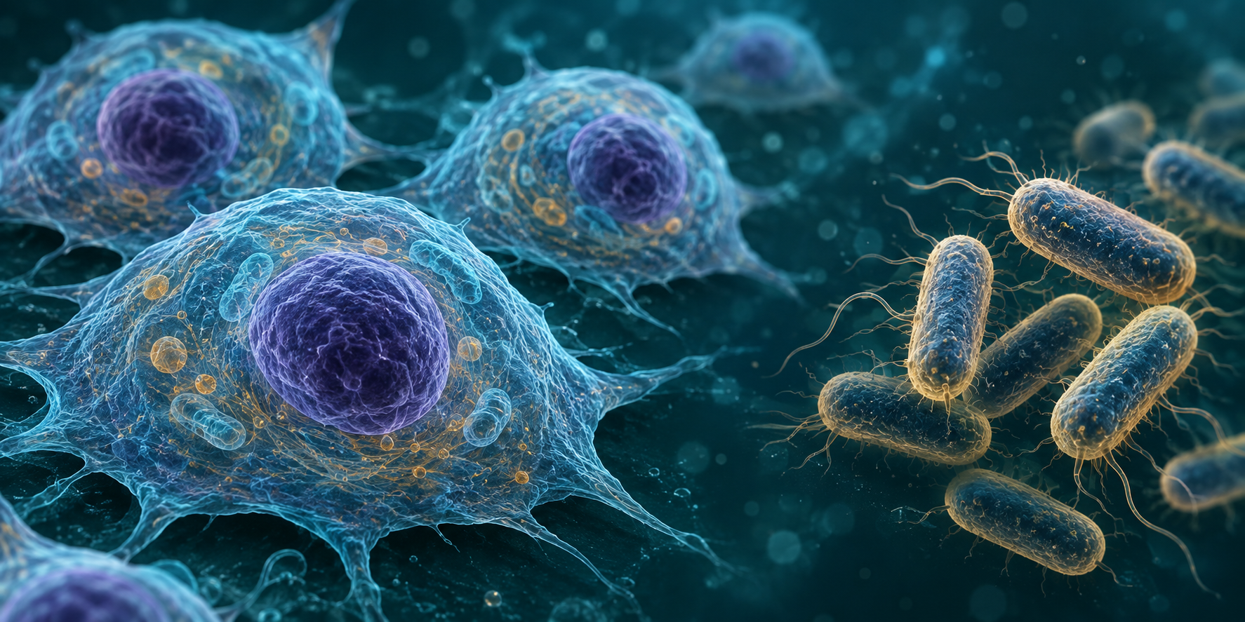 Illustrative cancer cells and bacterial models