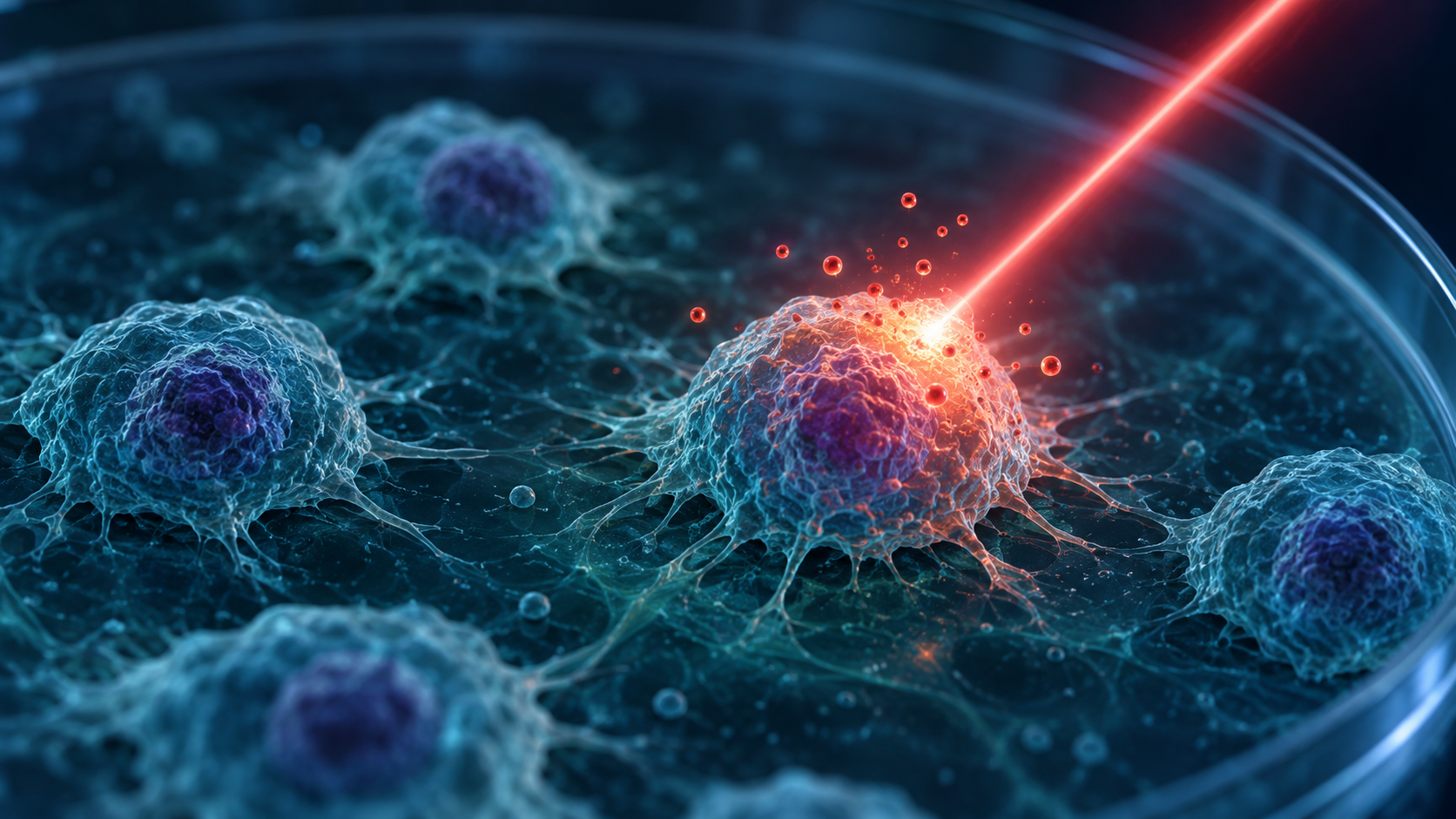 Illustrative photodynamic treatment of cultured cells
