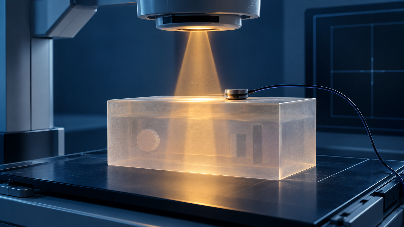 Illustrative tissue model and radiation