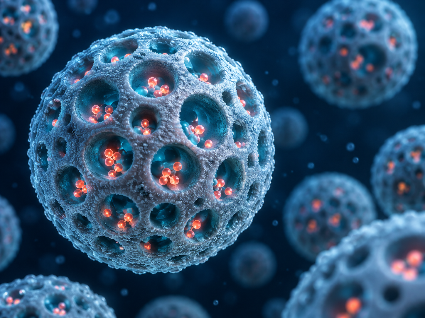 Silica nanoparticles illustration