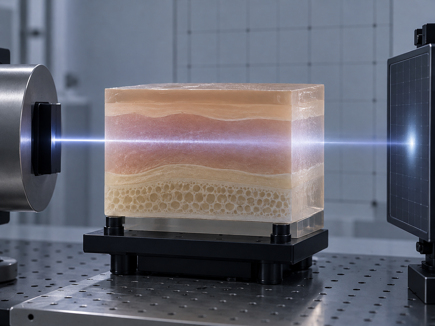 Tissue phantom and radiation illustration